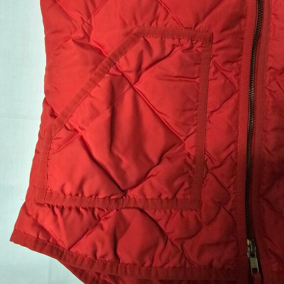 J Crew Womens Down Puffer Quilted Jacket Vest Red Sz XSmall - Picture 2 of 6